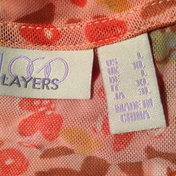 Ruffle Mesh Tunic Orange Sz L - Picture 4 of 6